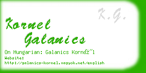 kornel galanics business card